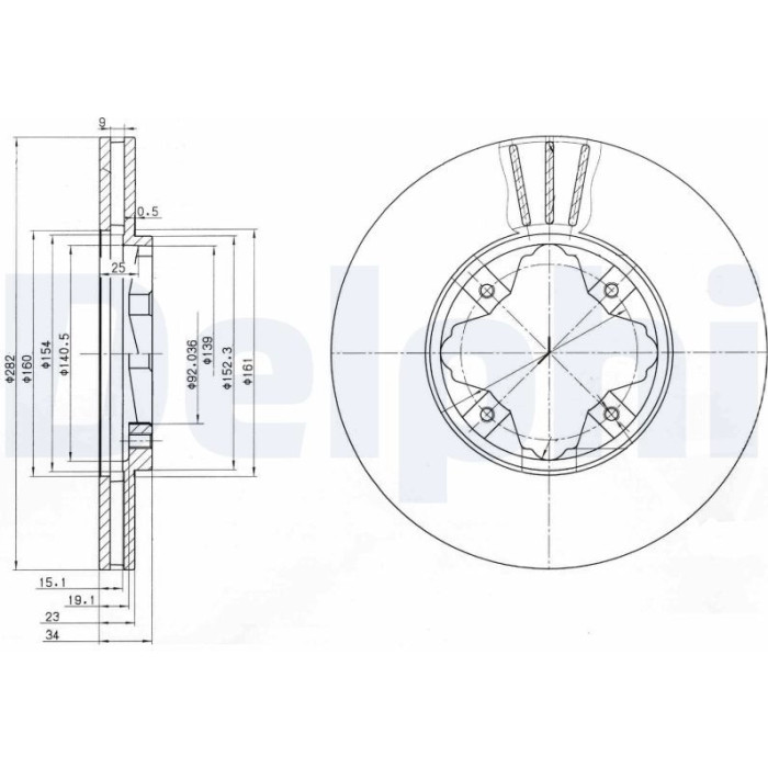 Delphi BG2816 Bremsscheibe