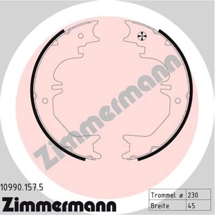 Zimmermann 10990.157.5 Bremsbackensatz, Feststellbremse