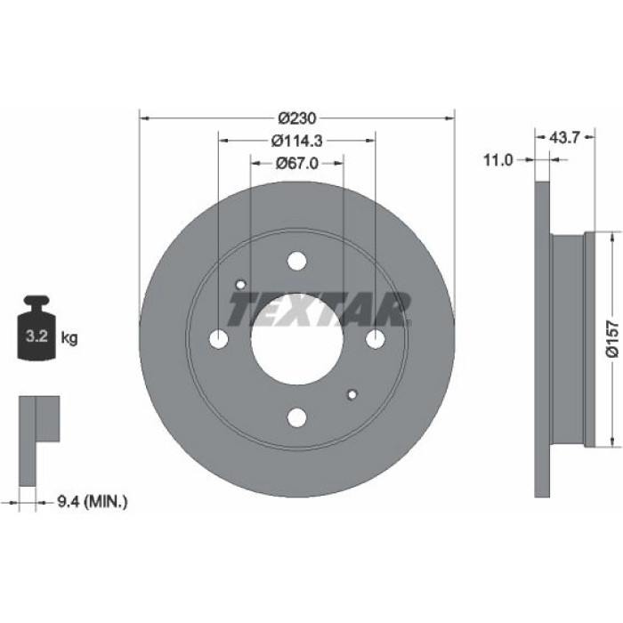 Textar 92102800 Bremsscheibe Textar 92102800 Bremsscheibe