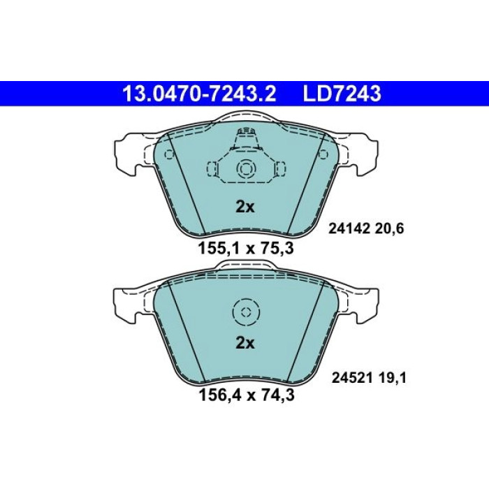 ATE 13.0470-7243.2 Bremsbelagsatz, Scheibenbremse Ceramic
