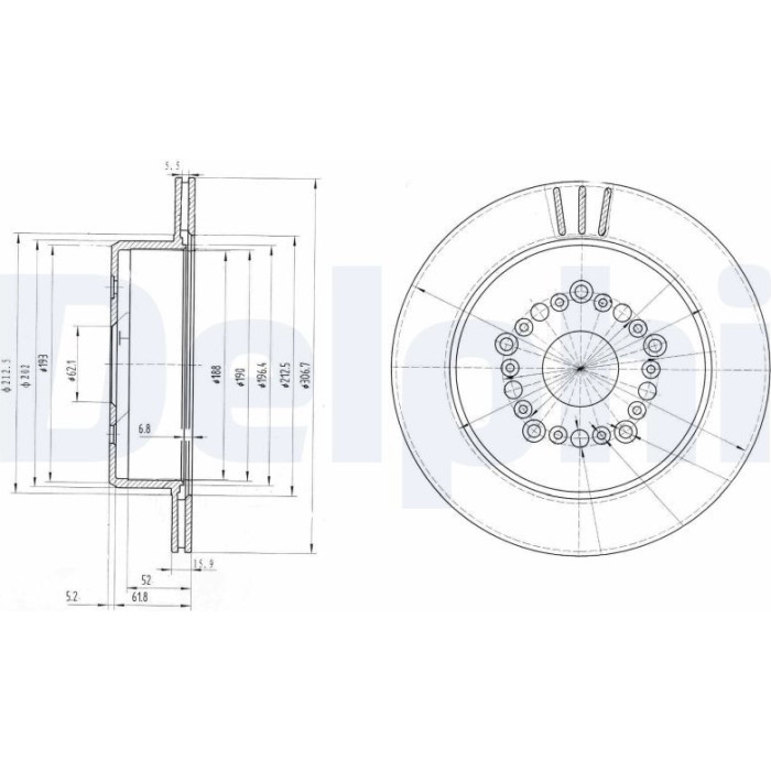 Delphi BG3230 Bremsscheibe Delphi BG3230 Bremsscheibe