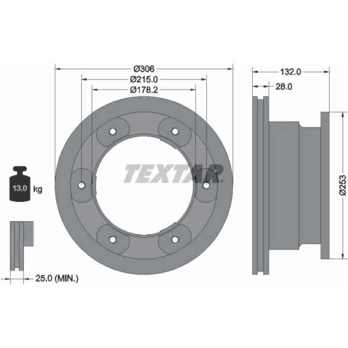 Textar 93177703 Bremsscheibe PRO Textar 93177703 Bremsscheibe PRO