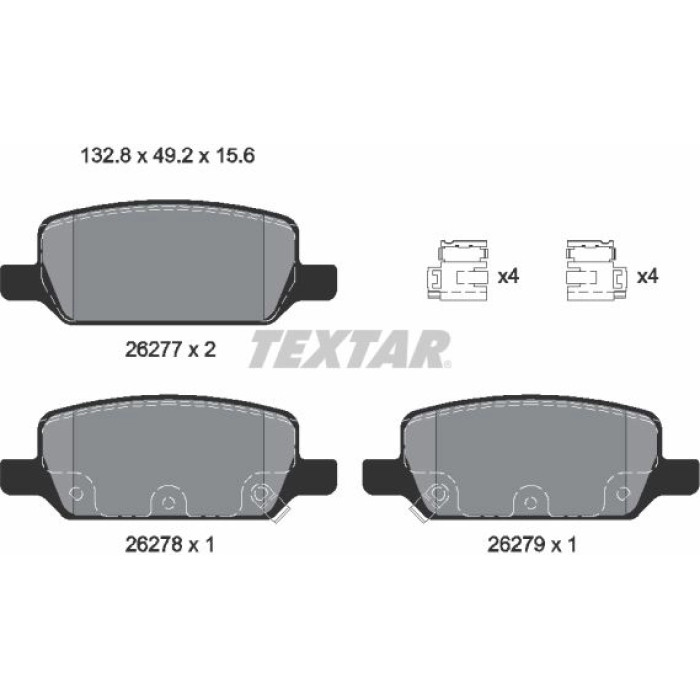 Textar 2627701 Bremsbelagsatz, Scheibenbremse Q+ Textar 2627701 Bremsbelagsatz, Scheibenbremse Q+