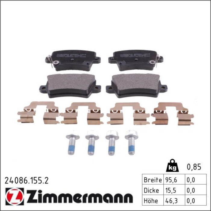 Zimmermann 24086.155.2 Bremsbelagsatz, Scheibenbremse Zimmermann 24086.155.2 Bremsbelagsatz, Scheibenbremse