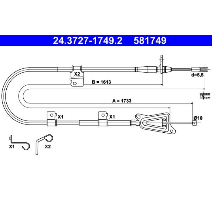 ATE 24.3727-1749.2 Seilzug, Feststellbremse