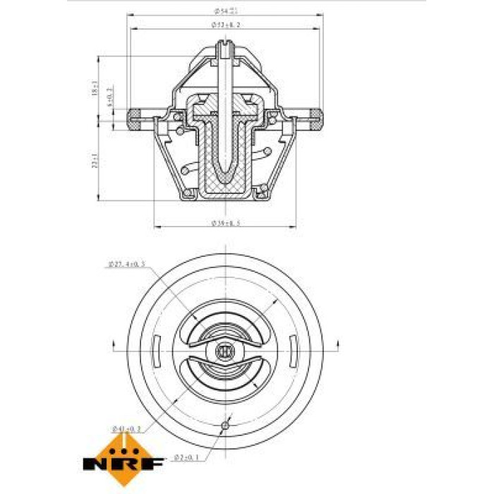 NRF 725064 Thermostat, Kühlmittel EASY FIT