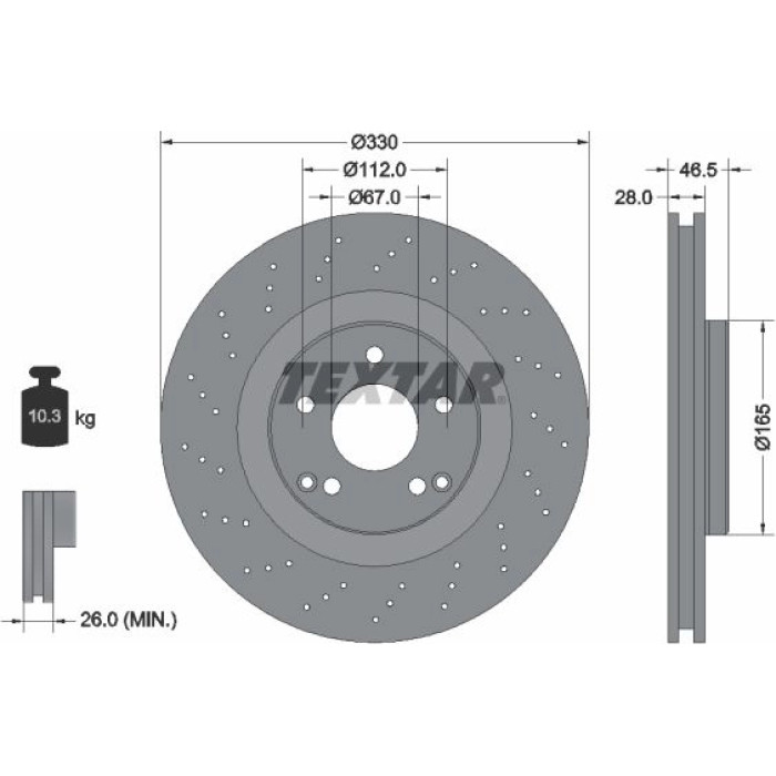 Textar 92119805 Bremsscheibe PRO+ Textar 92119805 Bremsscheibe PRO+