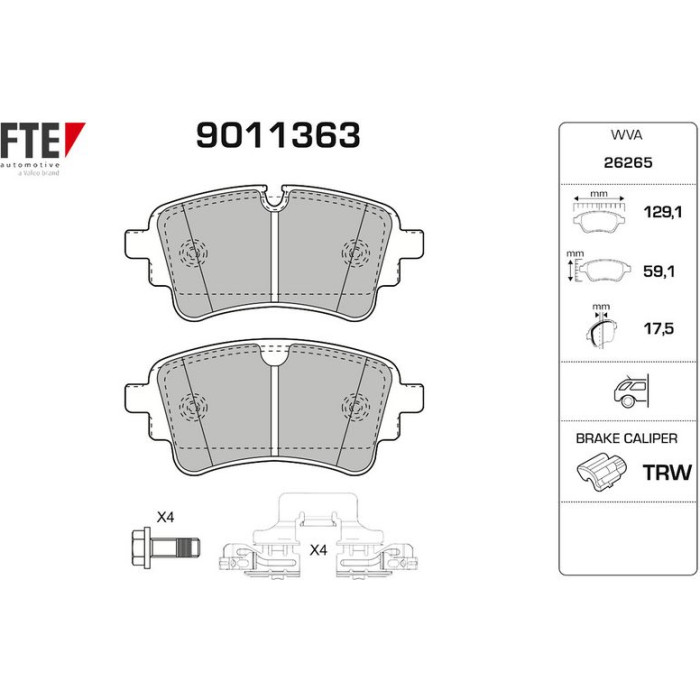 FTE 9011363 Bremsbelagsatz, Scheibenbremse FTE 9011363 Bremsbelagsatz, Scheibenbremse