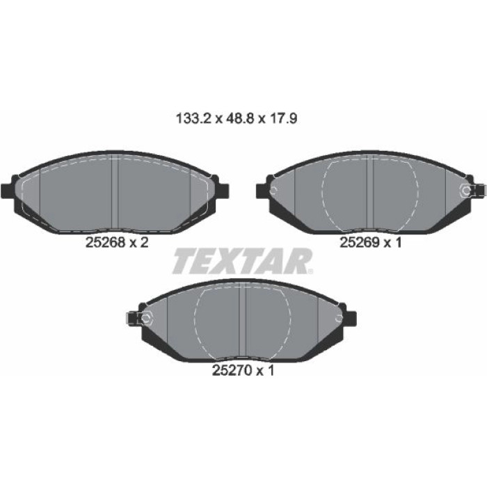 Textar 2526801 Bremsbelagsatz, Scheibenbremse Q+