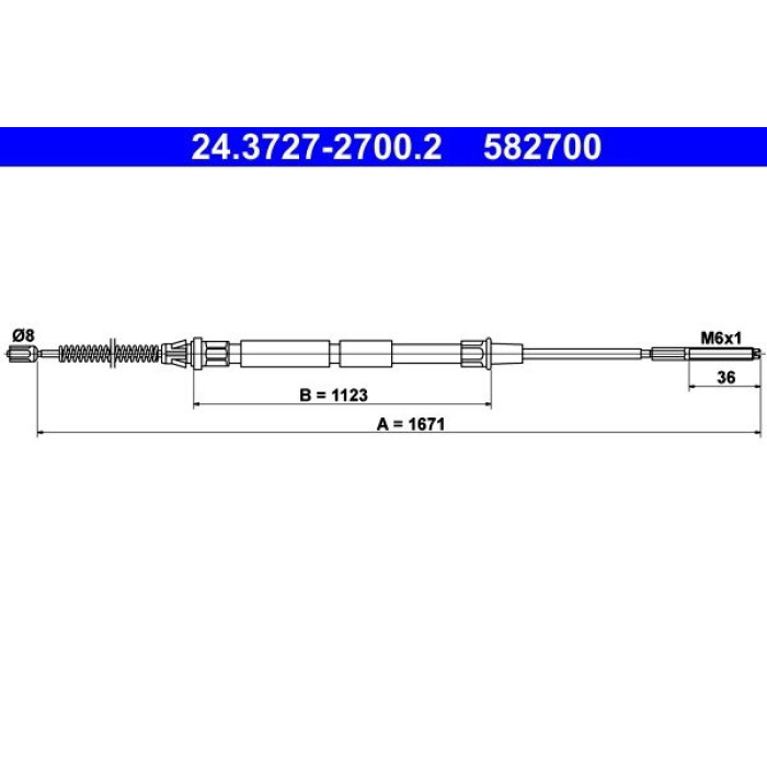ATE 24.3727-2700.2 Seilzug, Feststellbremse ATE 24.3727-2700.2 Seilzug, Feststellbremse