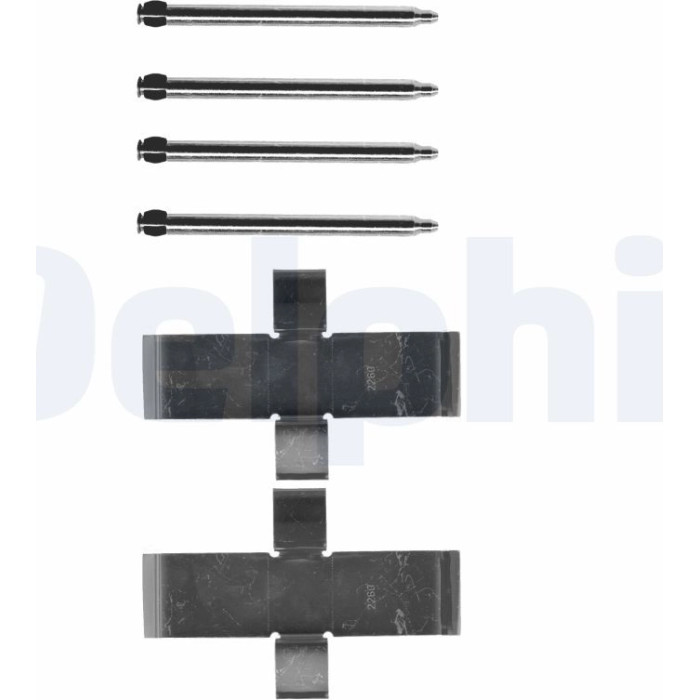 Delphi LX0107 Zubehörsatz, Scheibenbremsbelag Delphi LX0107 Zubehörsatz, Scheibenbremsbelag