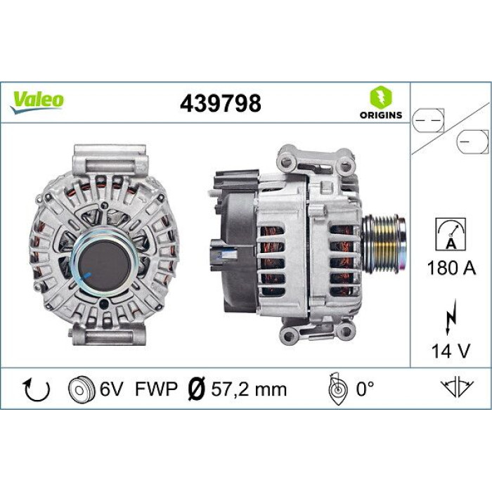 Valeo 439798 Generator ORIGINS - NEW O.E. TECHNOLOGIE Valeo 439798 Generator ORIGINS - NEW O.E. TECHNOLOGIE