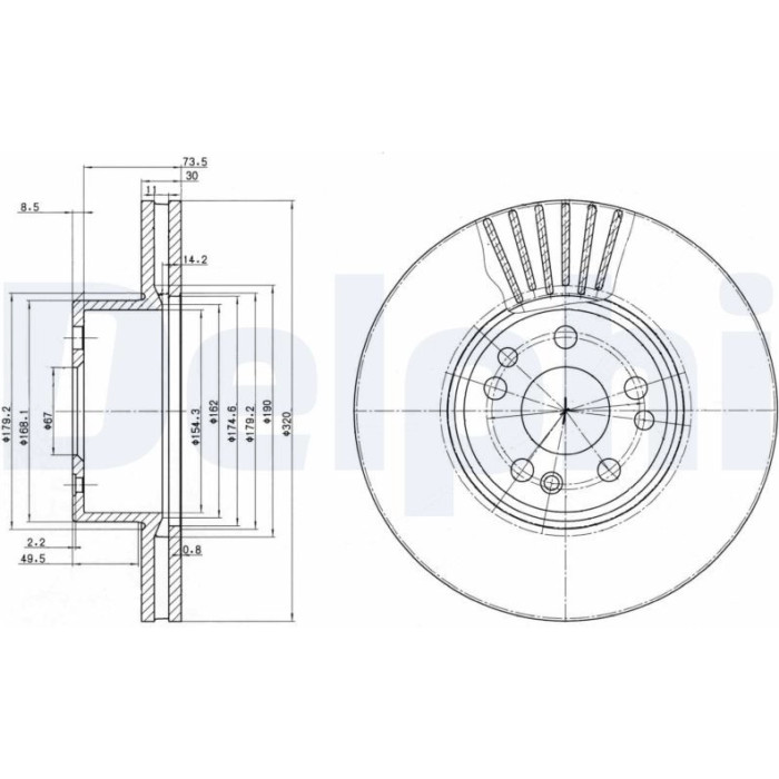Delphi BG739 Bremsscheibe Delphi BG739 Bremsscheibe