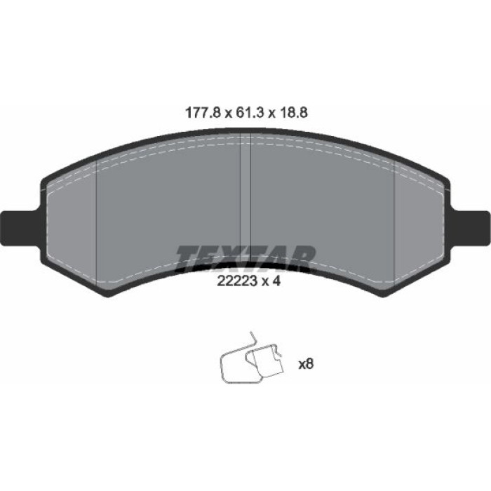 Textar 2222301 Bremsbelagsatz, Scheibenbremse Q+