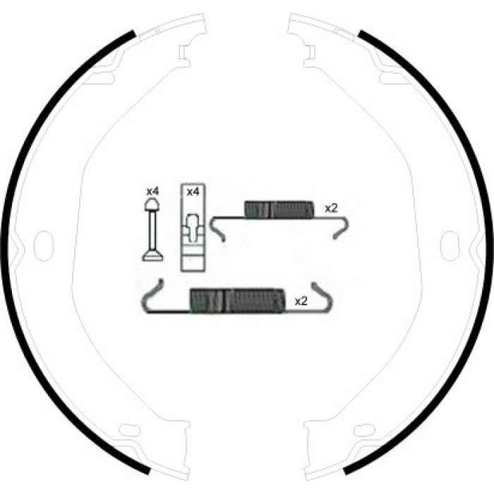 Hella 8DA 355 050-891 Bremsbackensatz, Feststellbremse Hella 8DA 355 050-891 Bremsbackensatz, Feststellbremse
