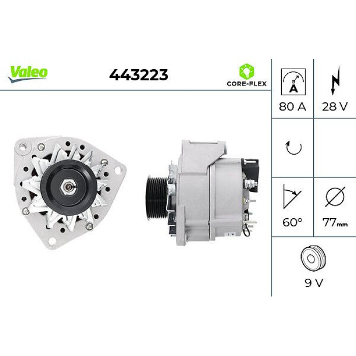 Valeo 443223 Generator CORE-FLEX