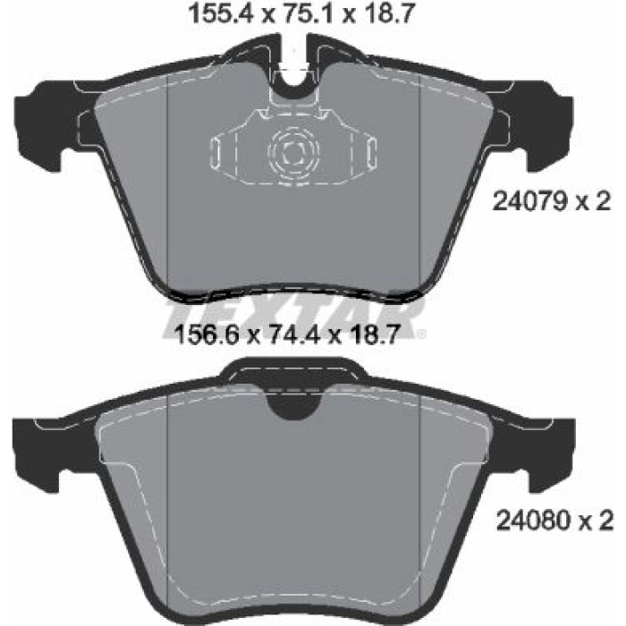 Textar 2407901 Bremsbelagsatz, Scheibenbremse