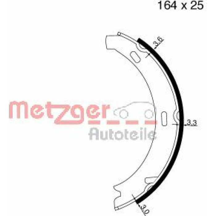 Metzger MG 813 Bremsbackensatz, Feststellbremse Metzger MG 813 Bremsbackensatz, Feststellbremse