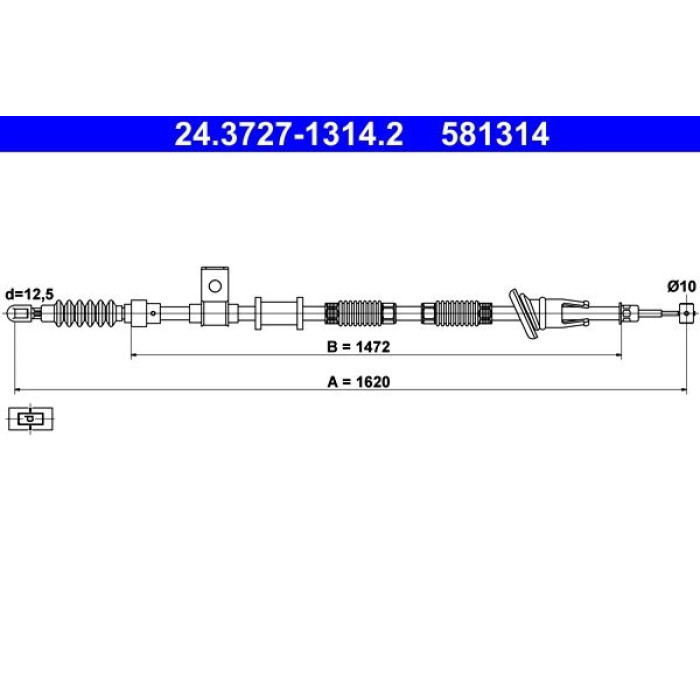 ATE 24.3727-1314.2 Seilzug, Feststellbremse ATE 24.3727-1314.2 Seilzug, Feststellbremse