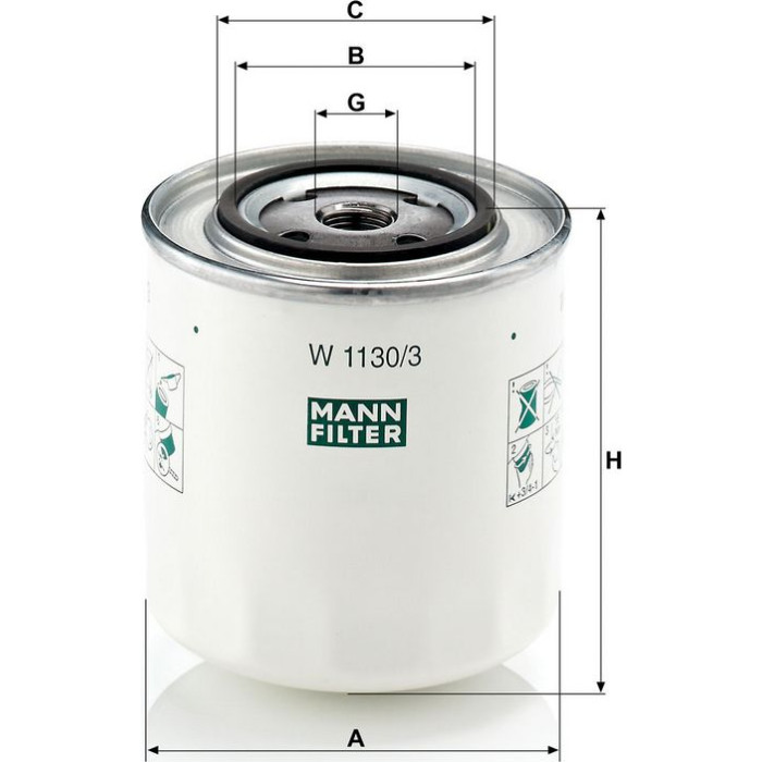 Mann-Filter W 1130/3 Ölfilter Mann-Filter W 1130/3 Ölfilter