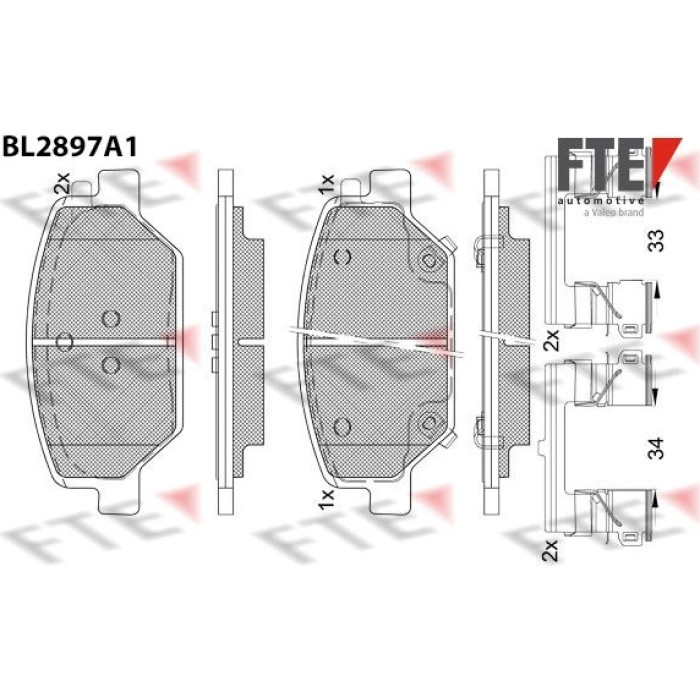 FTE 9011138 Bremsbelagsatz, Scheibenbremse