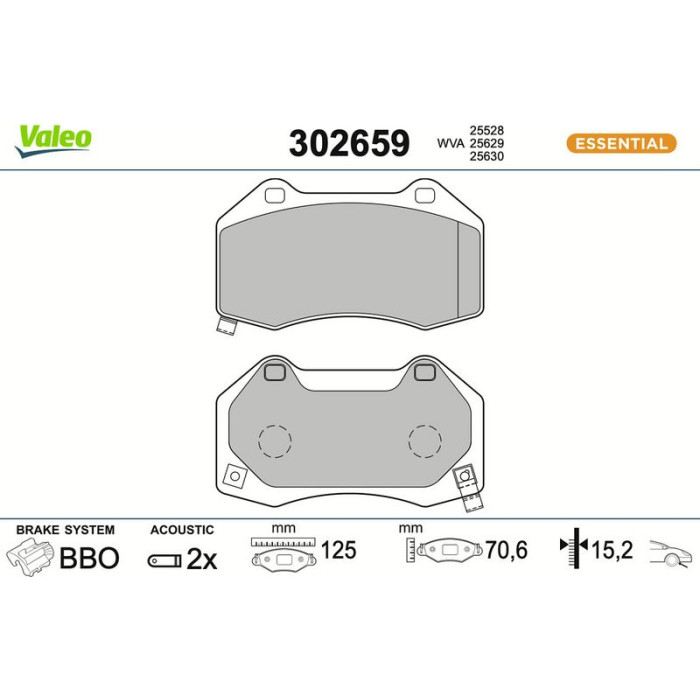 Valeo 302659 Bremsbelagsatz, Scheibenbremse ESSENTIAL