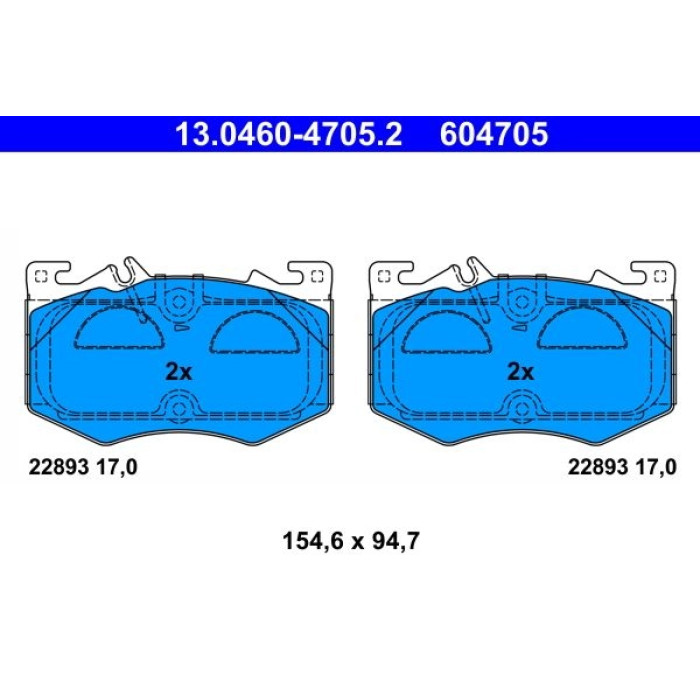 ATE 13.0460-4705.2 Bremsbelagsatz, Scheibenbremse ATE 13.0460-4705.2 Bremsbelagsatz, Scheibenbremse