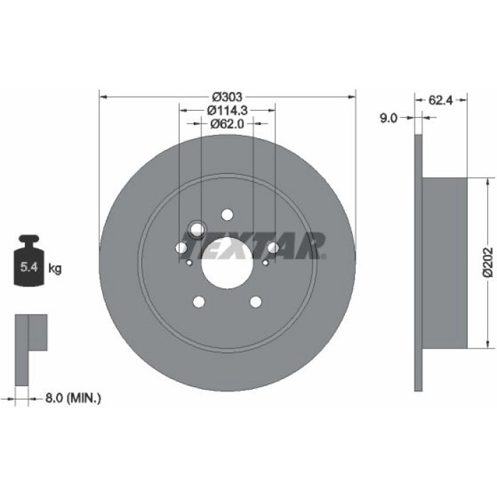 Textar 92144103 Bremsscheibe PRO Textar 92144103 Bremsscheibe PRO