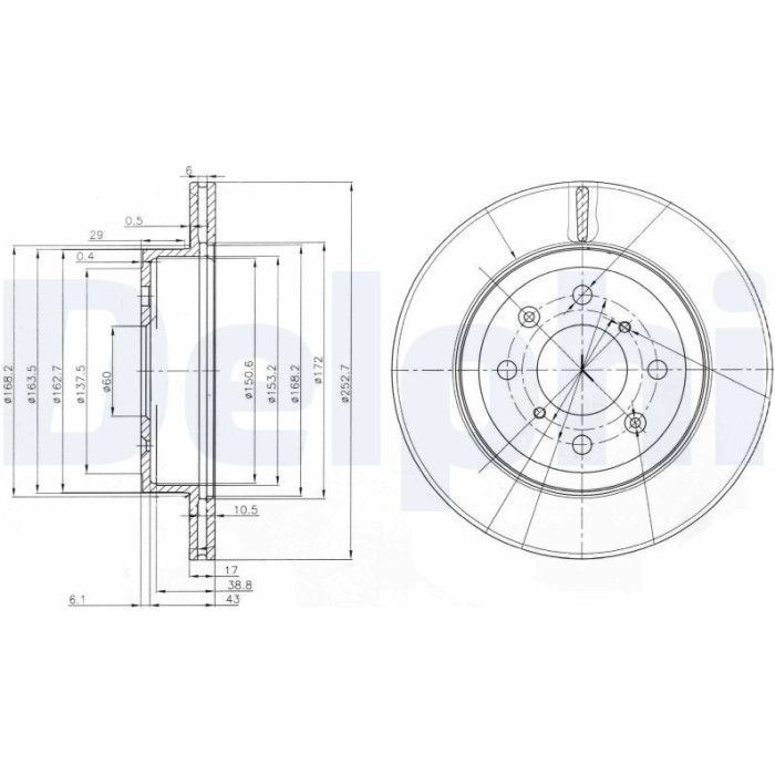 Delphi BG3884 Bremsscheibe Delphi BG3884 Bremsscheibe