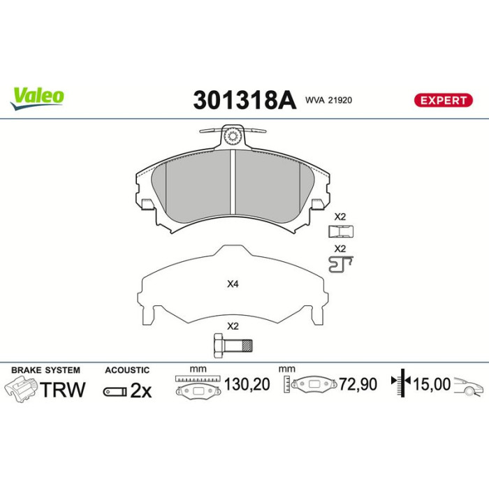 Bremsbelagsatz, Scheibenbremse 301318A Bremsbelagsatz, Scheibenbremse 301318A