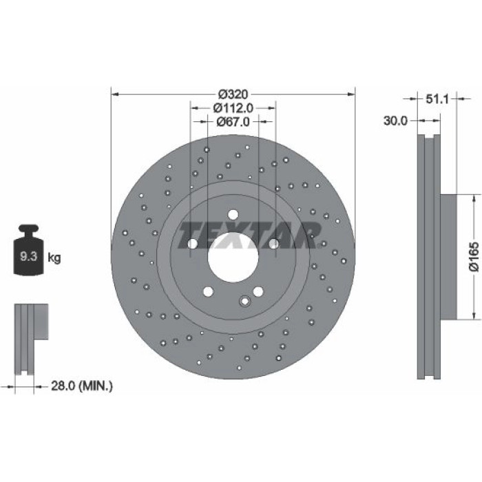 Textar 92262105 Bremsscheibe PRO+ Textar 92262105 Bremsscheibe PRO+