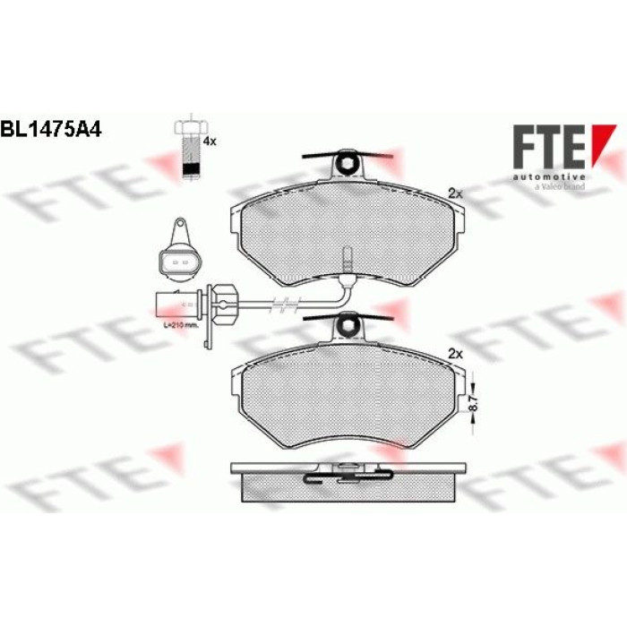 FTE 9010203 Bremsbelagsatz, Scheibenbremse