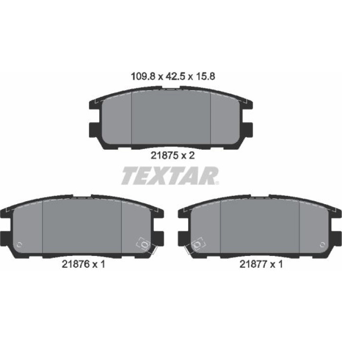 Textar 2187501 Bremsbelagsatz, Scheibenbremse