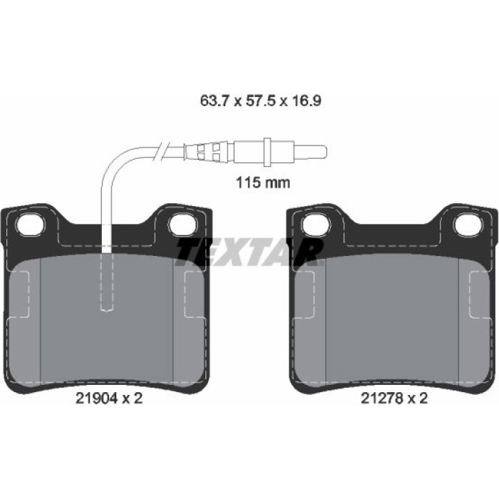 Textar 2190403 Bremsbelagsatz, Scheibenbremse Q+ Textar 2190403 Bremsbelagsatz, Scheibenbremse Q+
