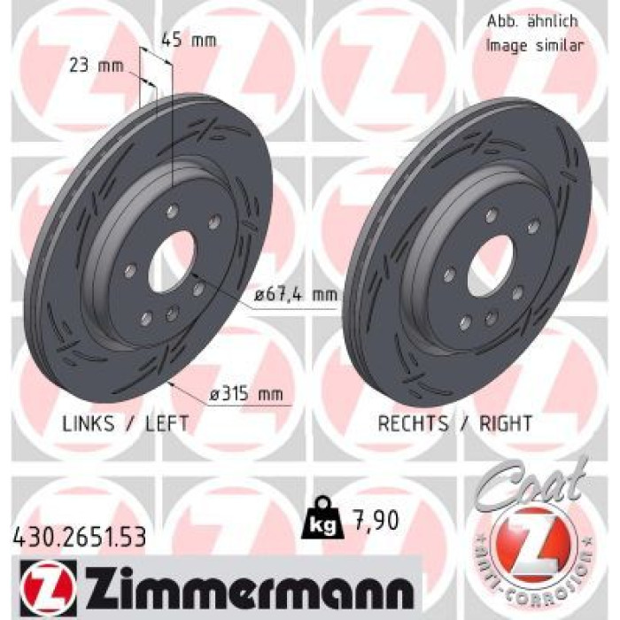 Zimmermann 430.2651.53 Bremsscheibe BLACK Z