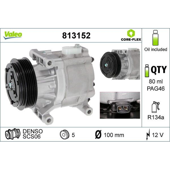 Valeo 813152 Kompressor, Klimaanlage CORE-FLEX Valeo 813152 Kompressor, Klimaanlage CORE-FLEX