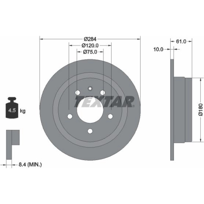 Textar 92022400 Bremsscheibe Textar 92022400 Bremsscheibe