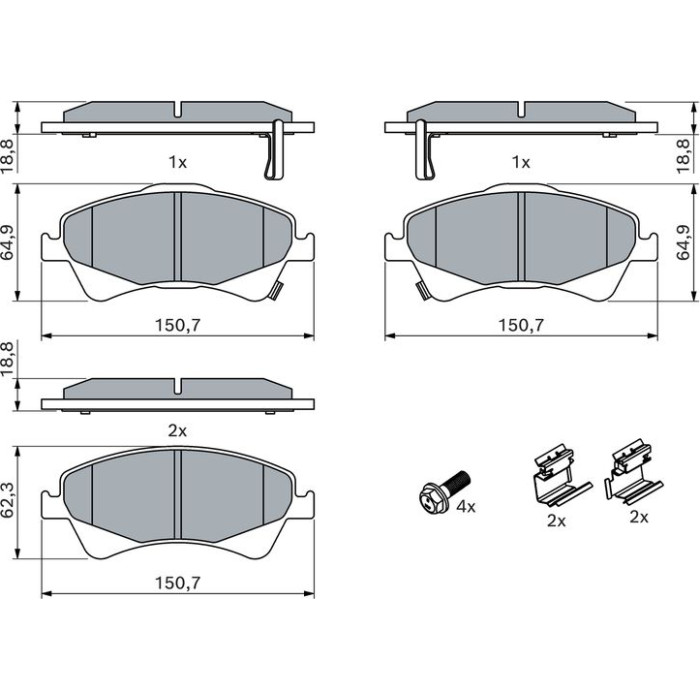 BOSCH 0 986 494 932 Bremsbelagsatz, Scheibenbremse BOSCH 0 986 494 932 Bremsbelagsatz, Scheibenbremse