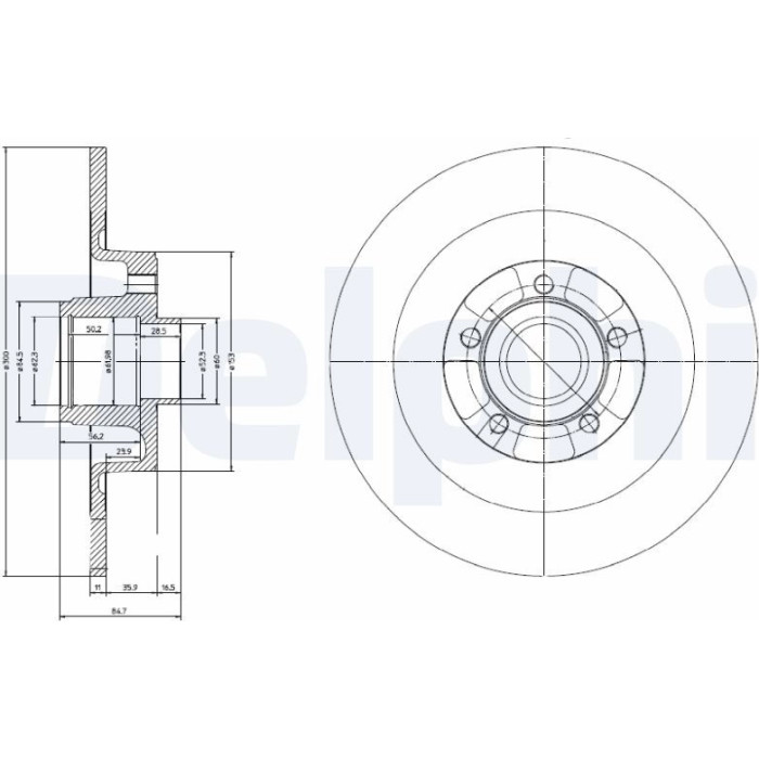 Delphi BG9024RS Bremsscheibe Delphi BG9024RS Bremsscheibe