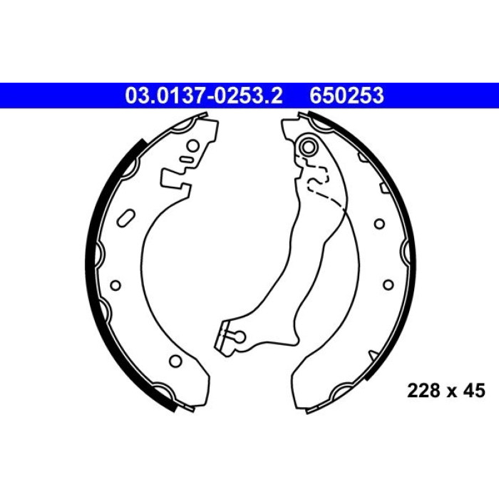 ATE 03.0137-0253.2 Bremsbackensatz ATE 03.0137-0253.2 Bremsbackensatz