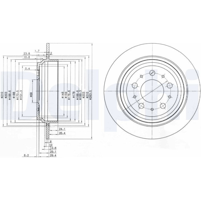 Delphi BG3419 Bremsscheibe