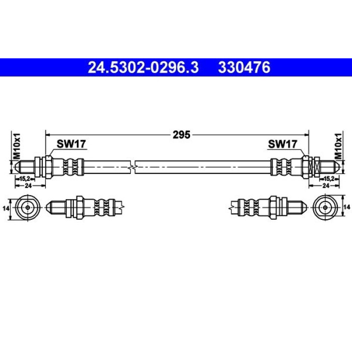 ATE 24.5302-0296.3 Bremsschlauch ATE 24.5302-0296.3 Bremsschlauch