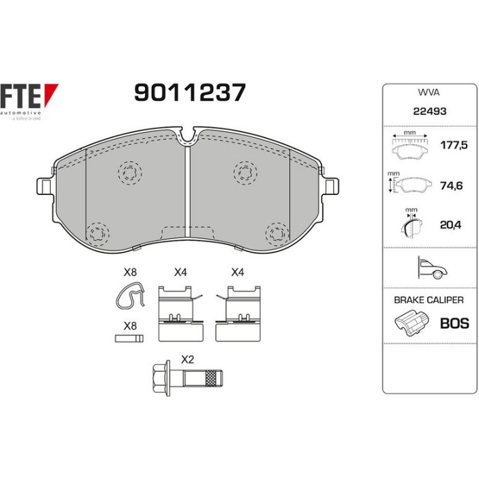 FTE 9011237 Bremsbelagsatz, Scheibenbremse FTE 9011237 Bremsbelagsatz, Scheibenbremse