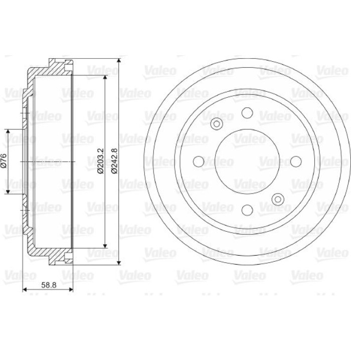 Valeo 237055 Bremstrommel