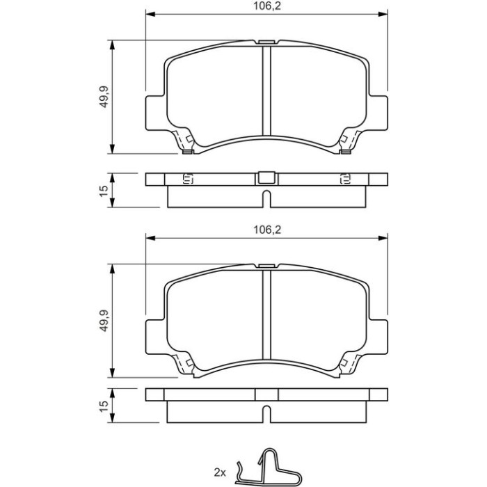 BOSCH 0 986 424 626 Bremsbelagsatz, Scheibenbremse
