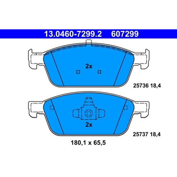 ATE 13.0460-7299.2 Bremsbelagsatz, Scheibenbremse ATE 13.0460-7299.2 Bremsbelagsatz, Scheibenbremse