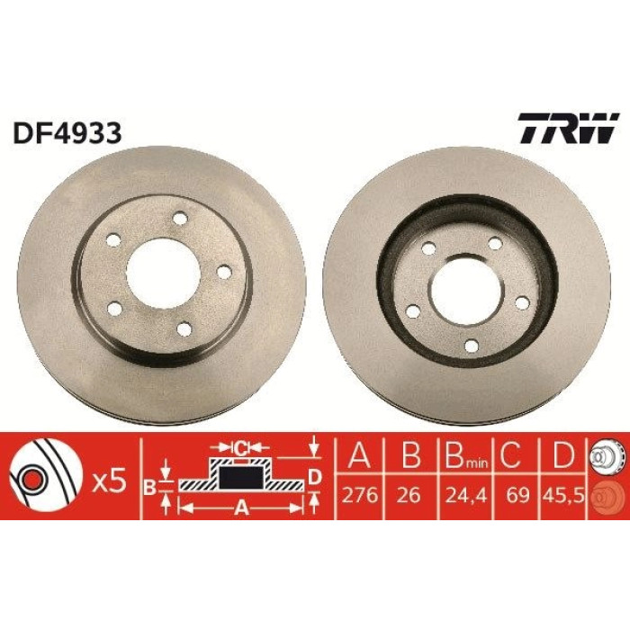 TRW DF4933 Bremsscheibe
