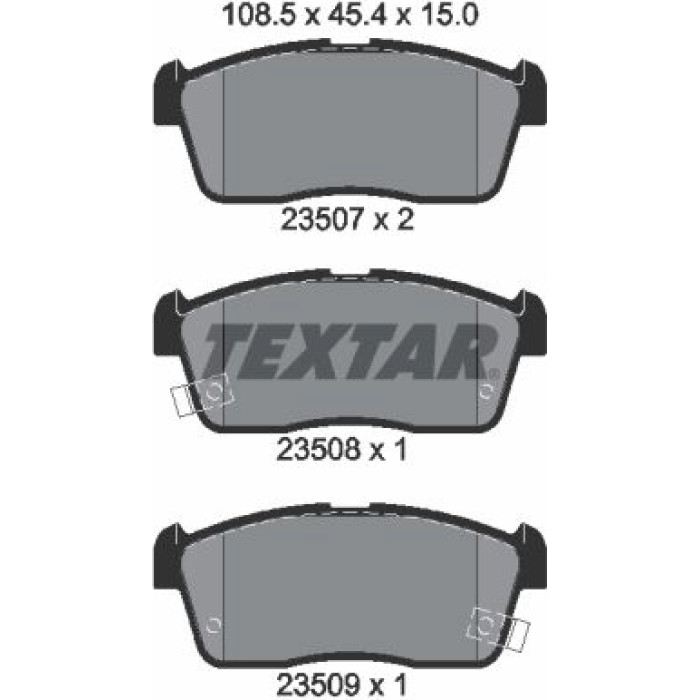 Textar 2350701 Bremsbelagsatz, Scheibenbremse Textar 2350701 Bremsbelagsatz, Scheibenbremse