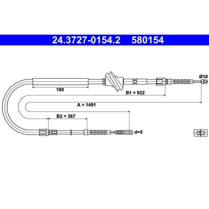 ATE 24.3727-0154.2 Seilzug, Feststellbremse