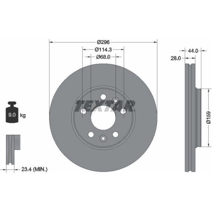 Textar 92268803 Bremsscheibe PRO Textar 92268803 Bremsscheibe PRO